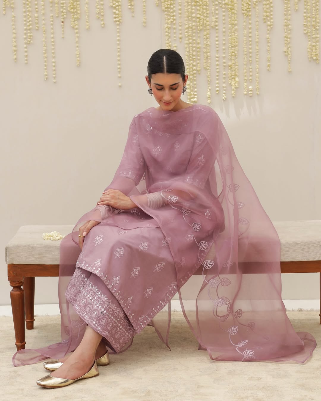 Lilac π Cotton Stitched Dress