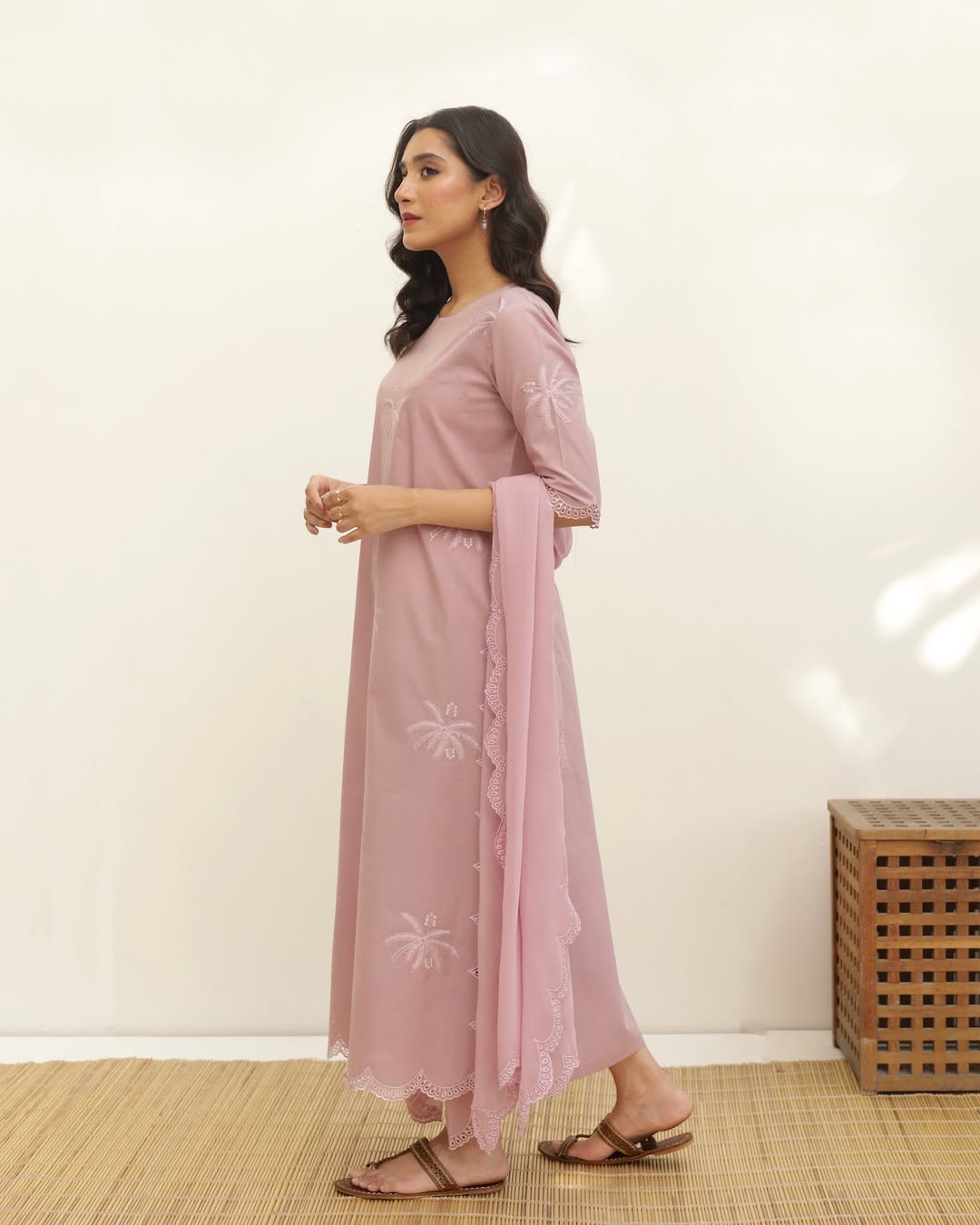Light Pink 🩷 Full Sleeve's Stitched 🪡 Dress