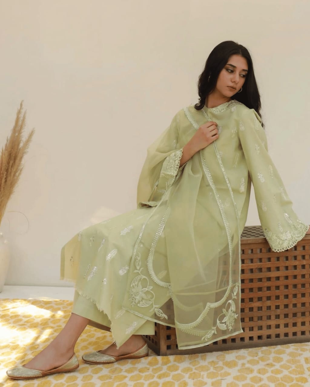 Apple Green Lawn 3-piece Stiched Dress