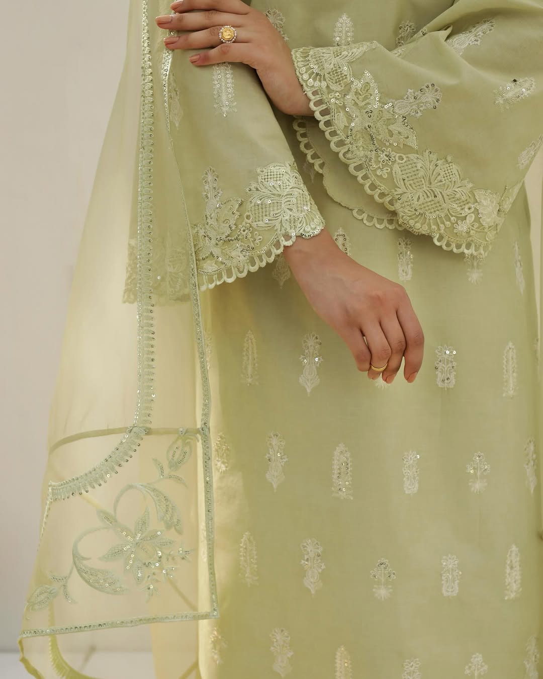 Apple Green Lawn 3-piece Stiched Dress