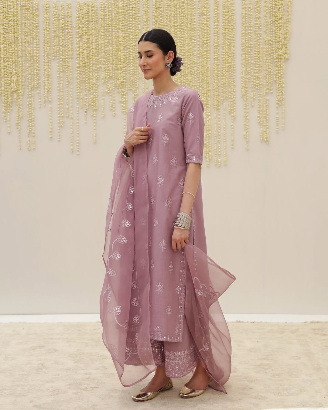 Lilac π Cotton Stitched Dress