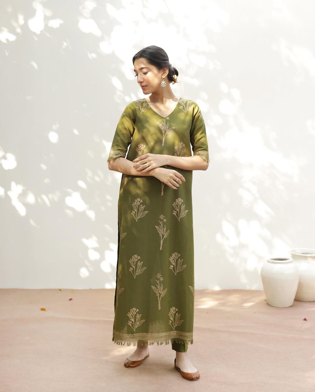 Olive Green Lawn 2-piece