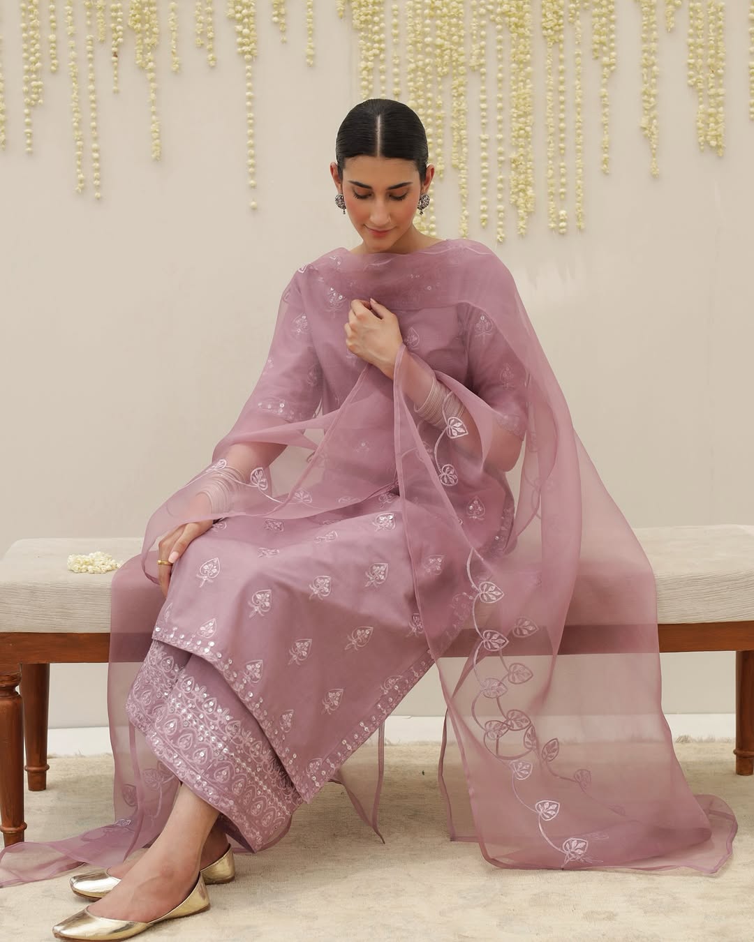 Lilac π Cotton Stitched Dress