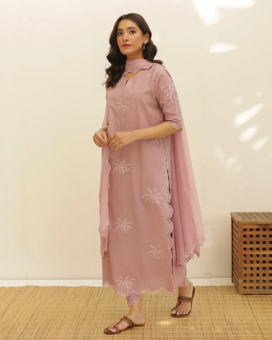 Light Pink 🩷 Full Sleeve's Stitched 🪡 Dress