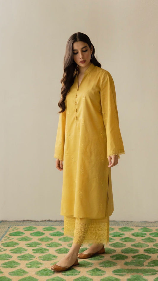 Yellow 💛 3-piece Stitched Dress